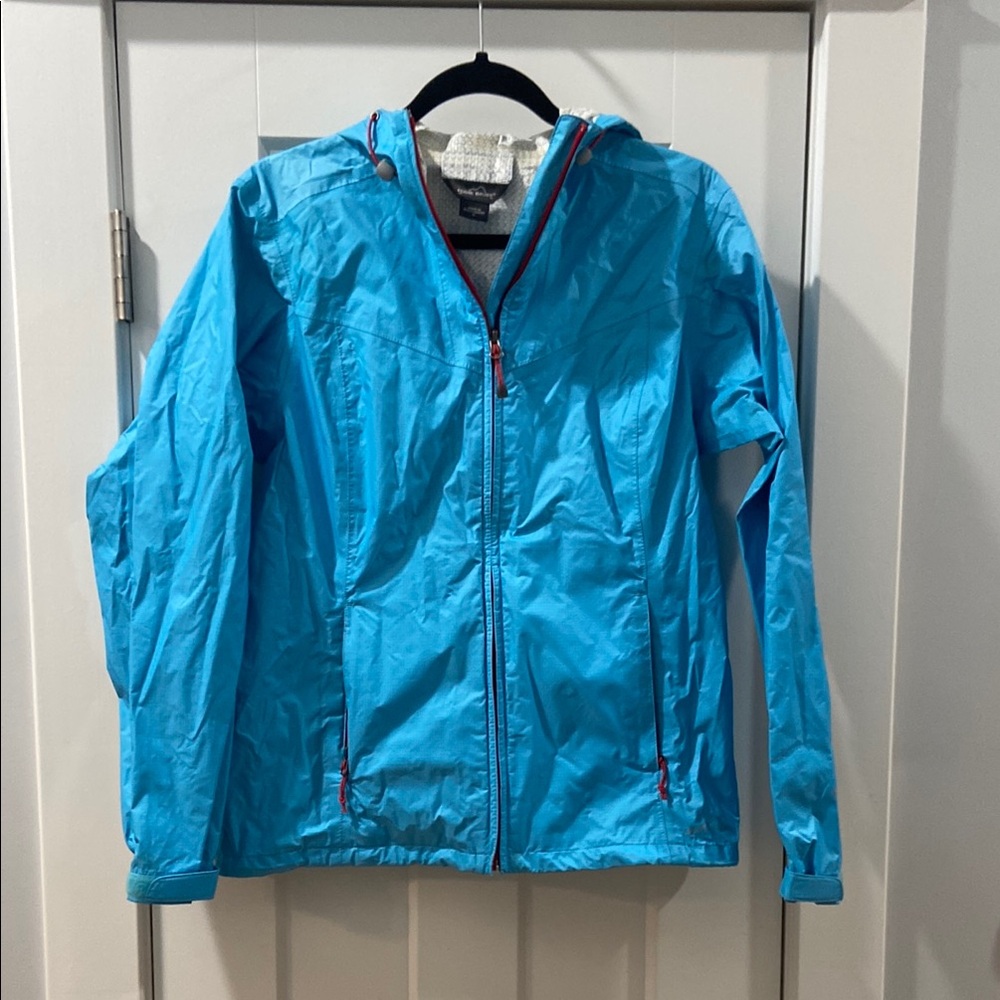 Women's Medium Eddie Bauer Rain Jacket Blue and red Jacket